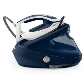Stație de călcat de &icirc;naltă presiune Pro Express Ultimate GV9720E0, 3000 W, 8 bari, jet de abur 590 g/min, talpă Durilium Airglide Autoclean Ultra Thin colector anti-calcar, rezervor 1.2 L, albastru