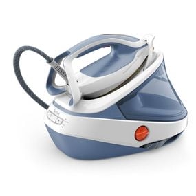Stație de călcat de &icirc;naltă presiune Tefal Pro Express Ultimate GV9710E0, 3000W, 7.6 bari, jet de abur 580 g/min, abur variabil pana la 155 g/min, rezervor apa 1.2l, colector anticalcar, alb & albastru