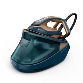 Stație de călcat de &icirc;naltă presiune Tefal Pro Express Vision Max GV9920E0, 3000W, 9 bari, abur variabil 0 - 215 g/min, jet de abur p&acirc;nă la 850 g/min, abur vertical, rezervor apă 1.2L, verde & bronz