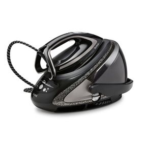 Stație de călcat de înaltă presiune Tefal Pro Express Ultimate+ GV9620E0, 2600W, 8 bari, abur variabil 0 - 180 g/min, jet de abur pana la 650 g/min, abur vertical, rezervor apă 1.9L, negru & argintiu