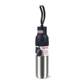 Termos Tefal beYou N3120710, inox, 0.7 L, 100% etanș, capac tip flip, argintiu & negru
