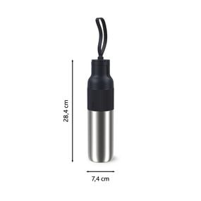 Termos Tefal beYou N3120710, inox, 0.7 L, 100% etanș, capac tip flip, argintiu & negru