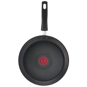 Tigaie pentru clătite Tefal Eco-Respect G2543853, 25 cm, &icirc;nveliș antiaderent Titanium Pro, Thermo-Signal&trade;, bază Thermo-Fusion&trade;, aluminiu, negru