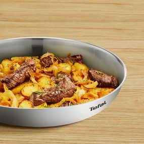 Tigaie Tefal Duetto On B8660234, 20 cm, oțel inoxidabil, bază Thermo-Fusion&trade;, inducție