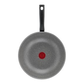 Tigaie wok Tefal Cook Natural B5791902, 28 cm, invelis antiaderent Mineralia, indicator Thermo-Signal™, gri