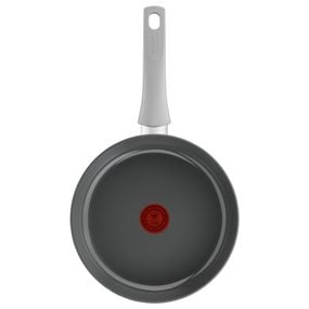Tigaie 24 cm Tefal Renew On C4270432, 100% aluminiu reciclat, indicator Thermo-Signal, compatibil cu inductia, invelis ceramic,  gri