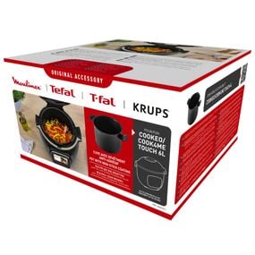 Vas de gătit Tefal Cook4Me XA602011, 6 L, compatibil cu aparatele de gătit multicooker Cook4Me Touch CY912xx, &icirc;nveliș antiaderent, negru