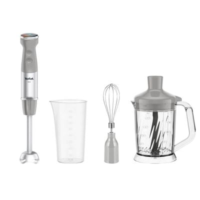 Blender vertical Tefal Quickchef+ HB67MB30, 1000W, 20 trepte de viteză și funcție Turbo, inox, 4 lame, gri & argintiu