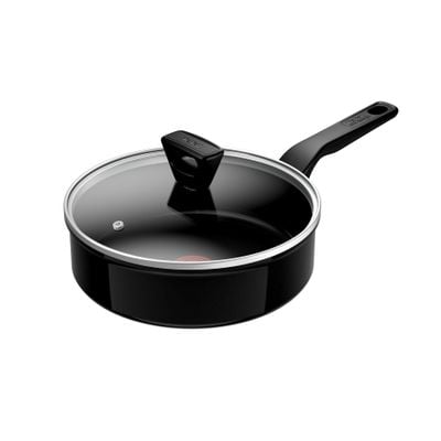 Cratiță Tefal Renew de 24 cm C4323223, 100% aluminiu reciclat, indicator Thermo-Signal, compatibil cu inducția, înveliș ceramic, negru