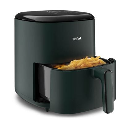Friteuză cu aer cald Tefal Easy Fry Max EY245310, 1500W, 5L - Air fryer cu 10 programe automate, ecran tactil, vas antiaderent, oprire automată, verde
