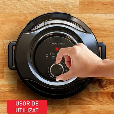 Accesoriu pentru gătire cu aer cald Tefal Turbo Crisp LF101810, 4 programe, temperatură ajustabilă, ecran LED, compatibil cu multicooker Turbo Cuisine, negru