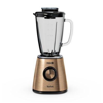 Blender Tefal Blendforce Coppertinto BL439G10, 800W, 1.25 L, Tehnologie Powelix, recipient din sticlă termo-rezistent, lame detașabile, funcție zdrobire gheață,negru & maro