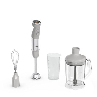 Blender vertical Tefal Quickchef+ HB67MB30, 1000W, 20 trepte de viteză și funcție Turbo, inox, 4 lame, gri & argintiu