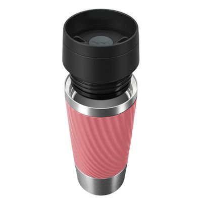 Termos Tefal Travel Mug Classic N2024410, 0.36 L, pastrare la rece 12 ore, pastrare la cald 6 ore, roz & argintiu