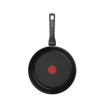 Tigaie Tefal Renew de 24 cm C4320423, 100% aluminiu reciclat, indicator Thermo-Signal, compatibil cu inducția, înveliș ceramic, negru