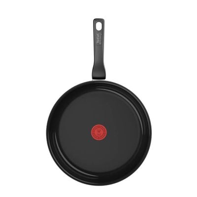 Tigaie Tefal Renew de 28 cm C4320623, 100% aluminiu reciclat, indicator Thermo-Signal, compatibil cu inducția, înveliș ceramic, negru