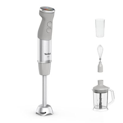 Blender vertical Tefal Quickchef+ HB67MB30, 1000W, 20 trepte de viteză și funcție Turbo, inox, 4 lame, gri & argintiu