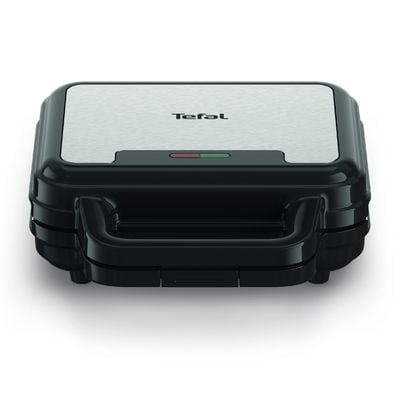 Sandwich maker multifuncțional Tefal UltraCompact 3 în 1 SW383D10, 700W, 3 plăci detașabile pentru sandwich-uri, panini și gofre, negru & argintiu