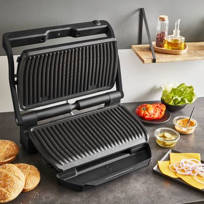 Grătar electric Tefal OptiGrill+ XL GC727810, 2000W, 9 programe gătire automate, plăci detașabile cu înveliș antiaderent, indicator nivel de gătire, tavă colectare grăsime, negru