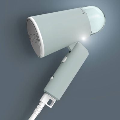 Aparat de călcat vertical cu abur portabil Tefal Origin Travel DT1034E1, 1200W, abur variabil 0-20 g/min, rezervor apă 70 ml, cablu alimentare 2m, alb & verde