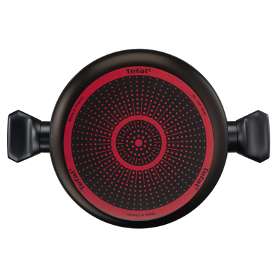 Oală cu capac Simply Clean B5674653, 24 cm, înveliș antiaderent 100% sigur, Thermo-Signal™, bază Diffusion+, 4.5 L, aluminiu, negru