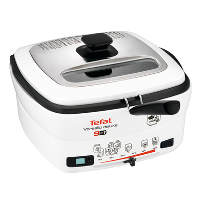 Friteuză Versalio Deluxe 9 în 1 FR495070, 1600 W, 9 programe, cronometru detașabil, fereastră de vizualizare, 1 KG / 2 L, alb