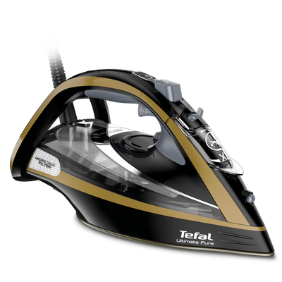 Fier de călcat Ultimate Pure FV9865E0, 3000 W, jet de abur 250 g/min, talpă Durilium Airglide Autoclean, colector anti-calcar, filtru micro - calc, rezervor 0.35 L, auriu