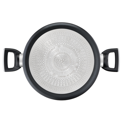 Oală Unlimited G2554672, 24 cm, înveliș antiaderent 100% sigur, Titanium Anti-Scratch, Thermo-Signal™, bază Thermo-Fusion™, aluminiu, negru