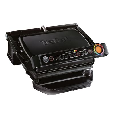 Grătar electric OptiGrill+ GC712834, 6 programe, senzor automat, mod manual 4 nivele, plăci antiaderente din aluminiu turnat, tavă colectare lichide, negru