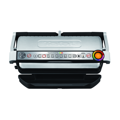 Grătar electric OptiGrill+ XL Snacking & Baking GC724D12, 9 programe, indicator nivel gătire, mod manual 4 nivele, plăci antiaderente din aluminiu turnat, tavă colectare lichide, tavă gustare și coacere, argintiu