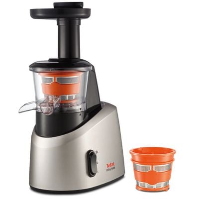 Storcător de fructe și legume ZC255B38, 200 W, tehnologie presare la rece, 82 rpm, sistem anti-picurare, 2 recipiente suc și pulpă 0.8 L, argintiu/gri închis