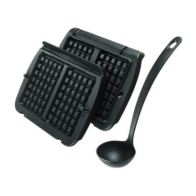Accesoriu pentru gofre Tefal compatibil cu OptiGrill+ si OptiGrill Elite XA724810, plăci antiaderente, negru