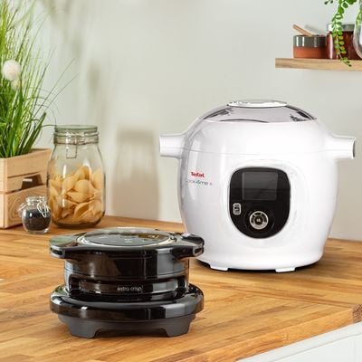 Accesoriu multicooker pentru prăjit Tefal Cook4Me+ Extra Crisp Lid EY150830, compatibil cu multicookerele Cook4Me de 6 L, 4 programe, temperatură ajustabilă, negru