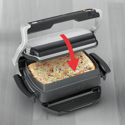 Accesoriu Snacking & Baking Tefal XA725870 pentru OptiGrill+ și Elite, 1.6 L, pentru 2–4 porții, suprafață antiaderentă, aluminiu, seriile GC71xxxx, GC75xxxx, negru