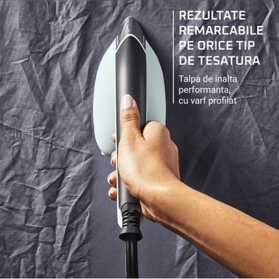 Aparat de călcat vertical cu abur 2 în 1 Tefal Duo Power JF4031E0, 1700W, jet de abur 180 g/min, abur variabil 25 g/min, 400 ml, talpă ceramică, oprire automată, verde & negru