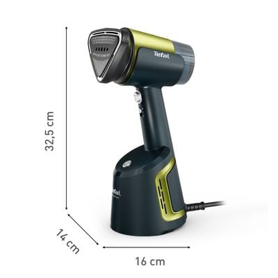 Aparat de călcat vertical cu abur Tefal AeroSteam DT9810F0, 1400W, funcție de aspirare cu 3 niveluri, recipient apă detașabil 100 ml, autonomie 6 minute, 1.4 kg, talpă monotemp, albastru & gri