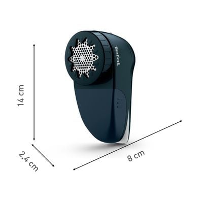 Aparat de curățat scame Tefal JB7002E0, cuțit cu 3 lame din inox, 2 înălțimi de tăiere, autonomie 40 minute, mâner pliabil, perie pentru curățare, cablu USB inclus,albastru