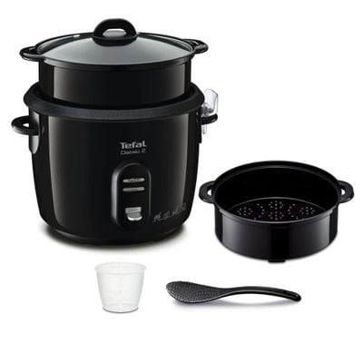 Aparat de gătit multifuncțional Tefal Classic 2 RK103811, 600W, multicooker cu 3 programe de gătit, capacitte vas 5L, funcție menținere la cald, funcție gătire la aburi, negru