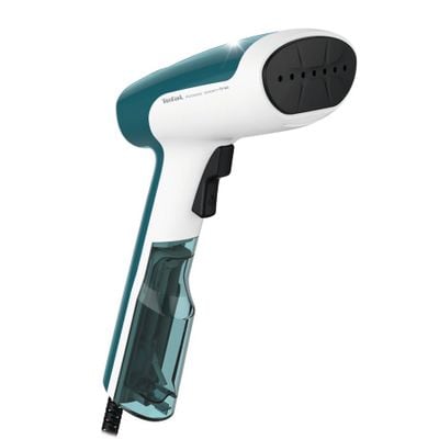 Aparat de călcat vertical cu abur Tefal Access Steam First DT6131E0, 1300 W, abur 20 g/min, rezervor 70 ml, funcție Auto OFF, perie pentru țesături, alb/turcoaz