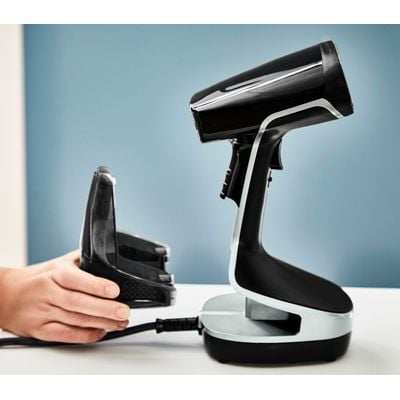 Aparat de călcat vertical cu abur Access Steam 2 în 1 TEFAL DT8270E1, 2000 W, jet de abur 90 g/min, functie AUTO OFF, Negru