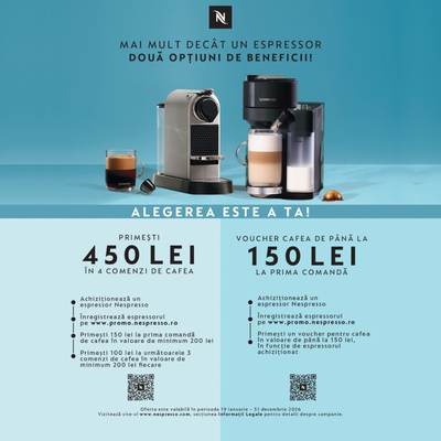 Espressor Nespresso Krups Pixie Titan XN306T10, 1260W, 19 bari, 0.7L, funcție oprire automată, negru & gri