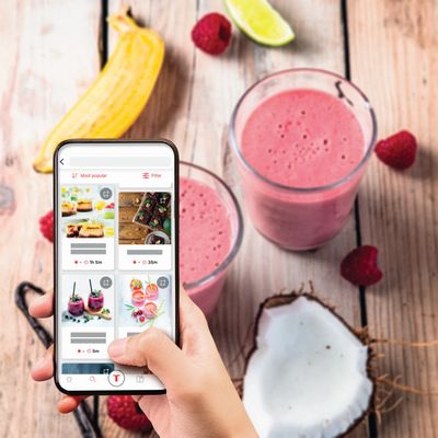 Blender Tefal Blendforce Cook BL5768F0, 1000 W, 1.75 L, 6 programe, tehnologie Powelix, functie de gatire, 6 lame inox, negru