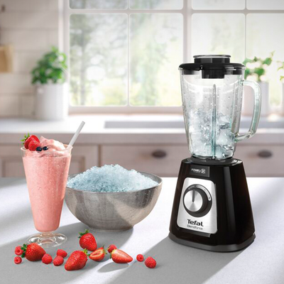 Blender BlendForce 2 BL438831, tehnologie Powelix, 800 W, 6 lame inox, 3 programe inteligente, Air Cooling, Smart Lock,  Easy Safety, Easy Clean, 2 accesorii râșniță și tocător, 1.75 L, negru