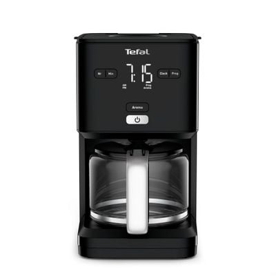 Cafetiera TEFAL Smart'n Light CM600810, 1000W, ecran digital, capacitate 1.25L, functie auto OFF, sistem antipicurare, carafa sticla, functie mentinere la cald, suport detasabil filtru, negru