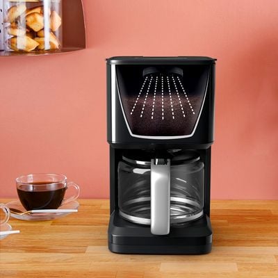 Cafetiera TEFAL Smart'n Light CM600810, 1000W, ecran digital, capacitate 1.25L, functie auto OFF, sistem antipicurare, carafa sticla, functie mentinere la cald, suport detasabil filtru, negru