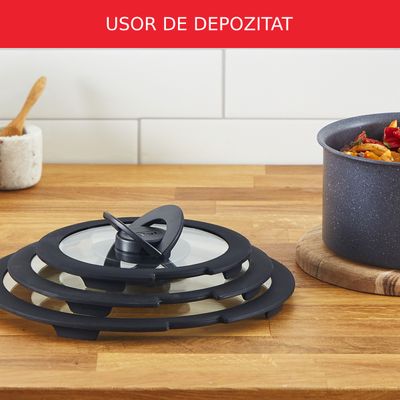 Capac de sticlă Tefal Ingenio L9846653, 26 cm, compatibil cu oalele & tigaile Ingenio