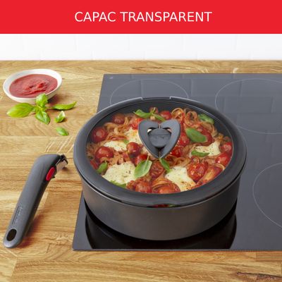 Capac de sticlă Tefal Ingenio L9846553, 24 cm, compatibil cu oalele & tigaile Ingenio