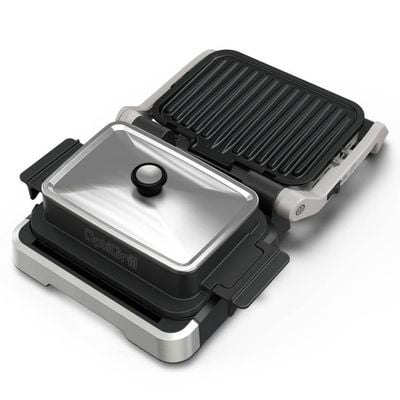 Capac pentru gătit Tefal XA731810, compatibil cu grătarul electric OptiGrill 4 în 1 și OptiGrill 2 în 1, inox, compatibil cu mașina de spălat vase, seriile GC774xx, GC773xx, GC772xx, argintiu