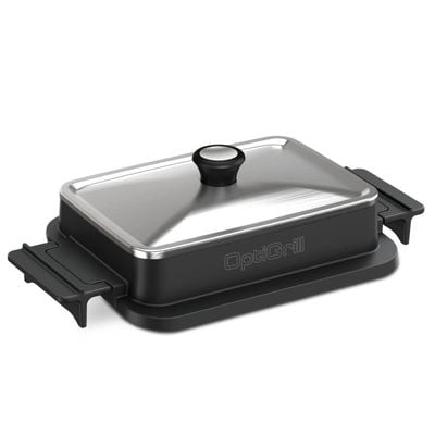 Capac pentru gătit Tefal XA731810, compatibil cu grătarul electric OptiGrill 4 în 1 și OptiGrill 2 în 1, inox, compatibil cu mașina de spălat vase, seriile GC774xx, GC773xx, GC772xx, argintiu