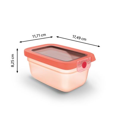 Caserolă Tefal ONEClick N1210510, 0.75 L, plastic, închidere 100% etanşă, portocaliu